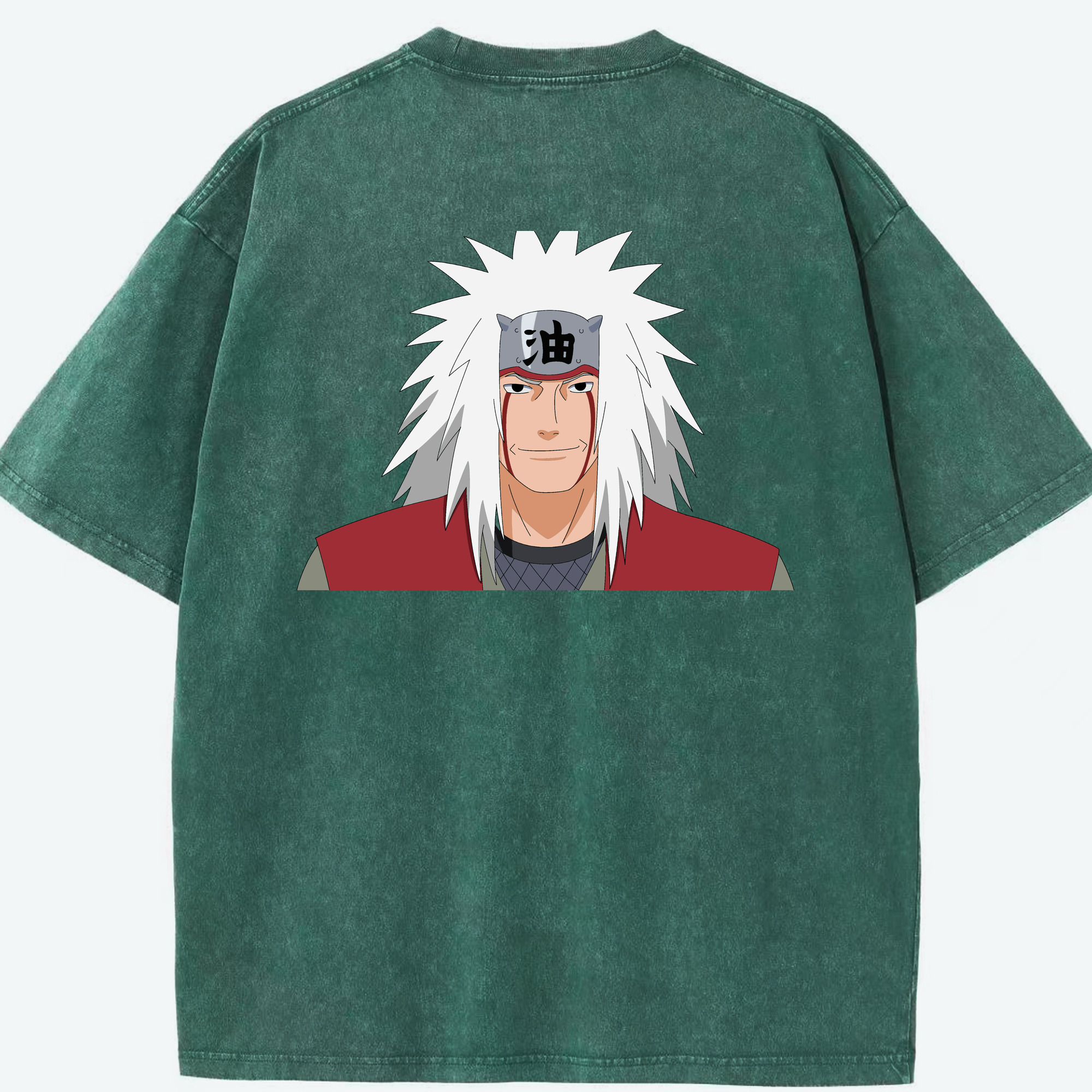 （画像用） NARUTO -ナルト- 自来也（じらいや） Jiraiya 綿100% ヴィンテージ風 半袖Tシャツ（背面プリント）
